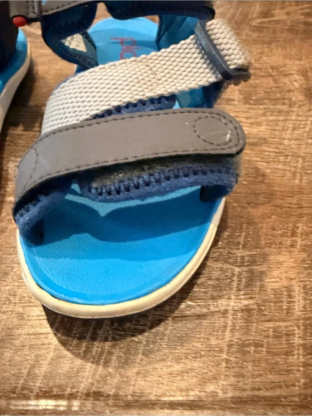 Plae Kids Adjustable Sport Sandals Blue Gray Hook & Loop Size 11